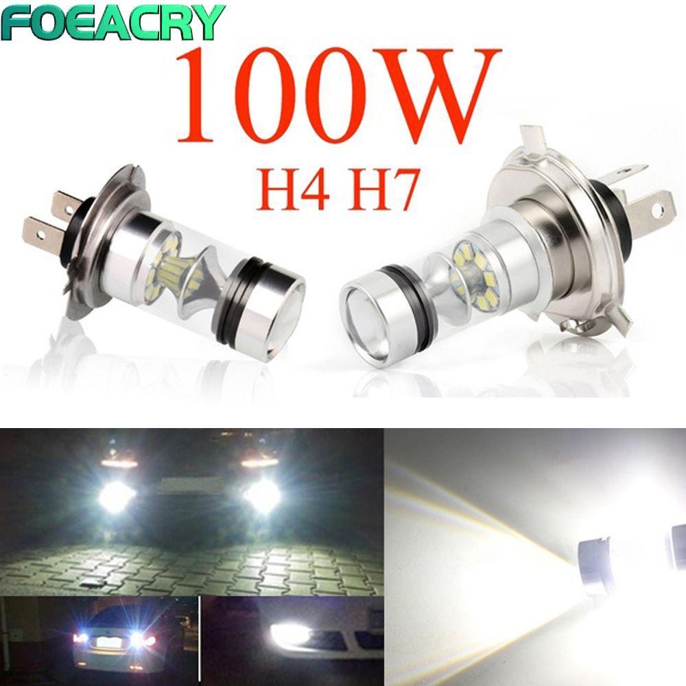 FOEACRY H4 H7 แสงสีขาว Super Bright 100W