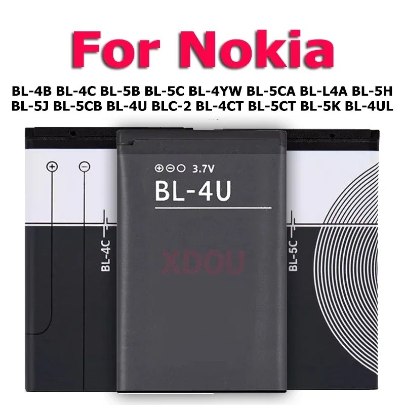 BL-4C BL-5C BL-5K BL-4CT แบตเตอรี่สําหรับ Nokia 2630 6100 5140 1100 1110 5230 N72 3310 5630 3720 N85