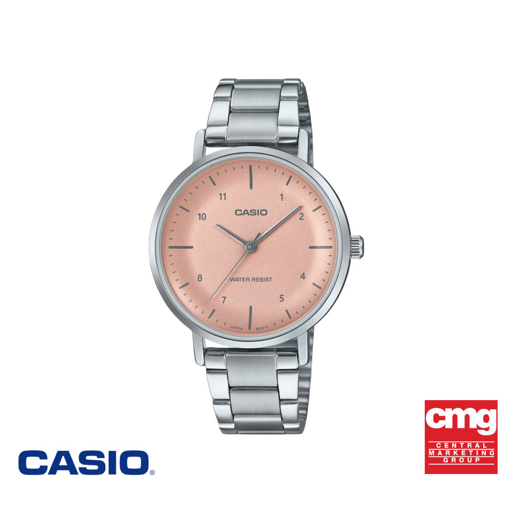 CASIO นาฬิกาข้อมือ CASIO รุ่น LTP-VT03D-4BDF สเตนเลสสตีล สีพิ้งโกลด์