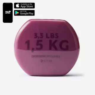 Decathlon 1.5 Kg Fitness Dumbbells Twin-Pack, Partially Recycled Cast Iron ดัมเบลแพ็คคู่ขนาด 1.5 กิโลกรัม - Purple