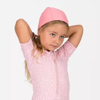 Decathlon Baby Fabric Swim Cap หมวกว่ายน้ำแบบผ้าสำหรับเด็กเล็ก - Pink
