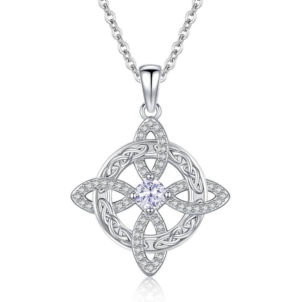 WitchesKnotสร้อยคอNudoDeBrujaCelticCrossBirthstoneจี้PaganMagicWiccanWitchcraftการป้องกันเครื่องประด