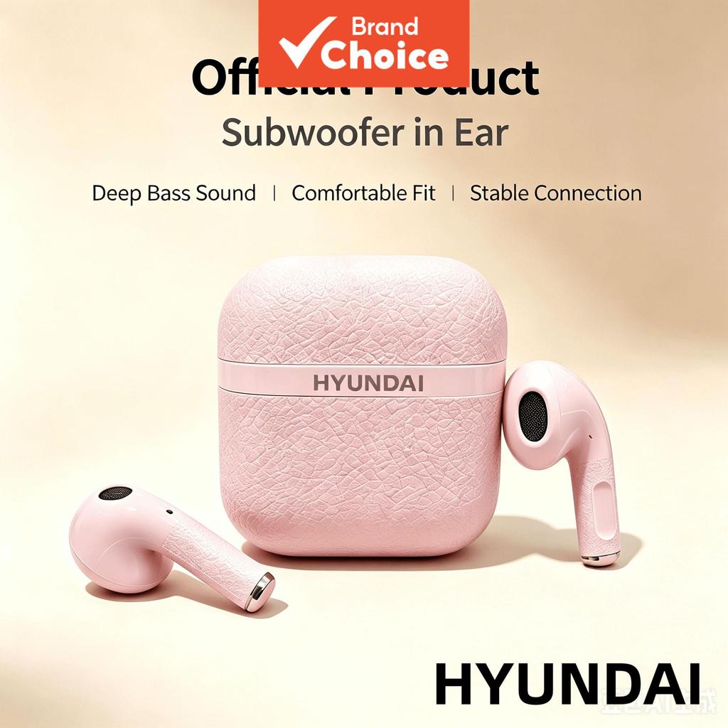 HYUNDAI T02 Pro หูฟังบลูทูธหูฟังชนิดใส่ในหูเบสลึกเสียงไฮไฟชาร์จเร็วหูฟังที่ปลอดภัย Fit วิ่งกีฬาออกกํ