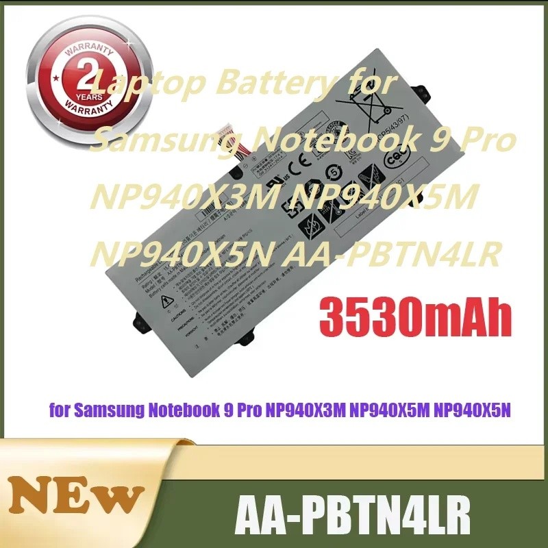 แบตเตอรี่แล็ปท็อปสําหรับ Samsung Notebook 9 Pro NP940X3M NP940X5M NP940X5N AA-PBTN4LR 3530mAh
