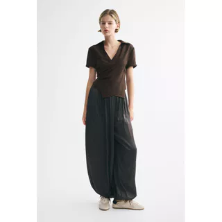 H&M(เอชแอนด์เอ็ม) เสื้อเชิ้ตแขนสั้นแบบพันหน้า ผู้หญิง 1350787_1