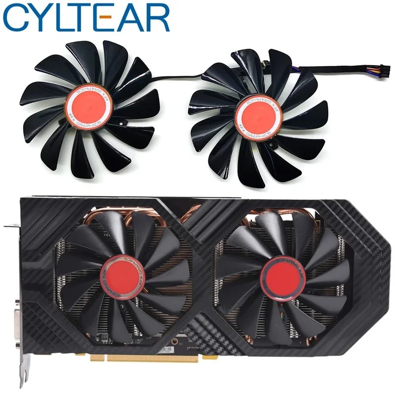 2 ชิ้น/เซ็ต 95 มม.FDC10U12S9-C CF1010U12S CF9010H12S XFX RX580 GPU Cooler พัดลมสําหรับ HIS RX 590 58