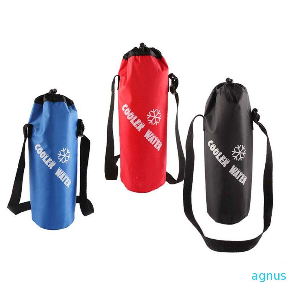 AGNUS Drawstring Water Bottle Pouch Anti-fall Portable Insulated Cooler Bag Camping Water Bottle Pouch High Capacity Outdoor Tote Bag