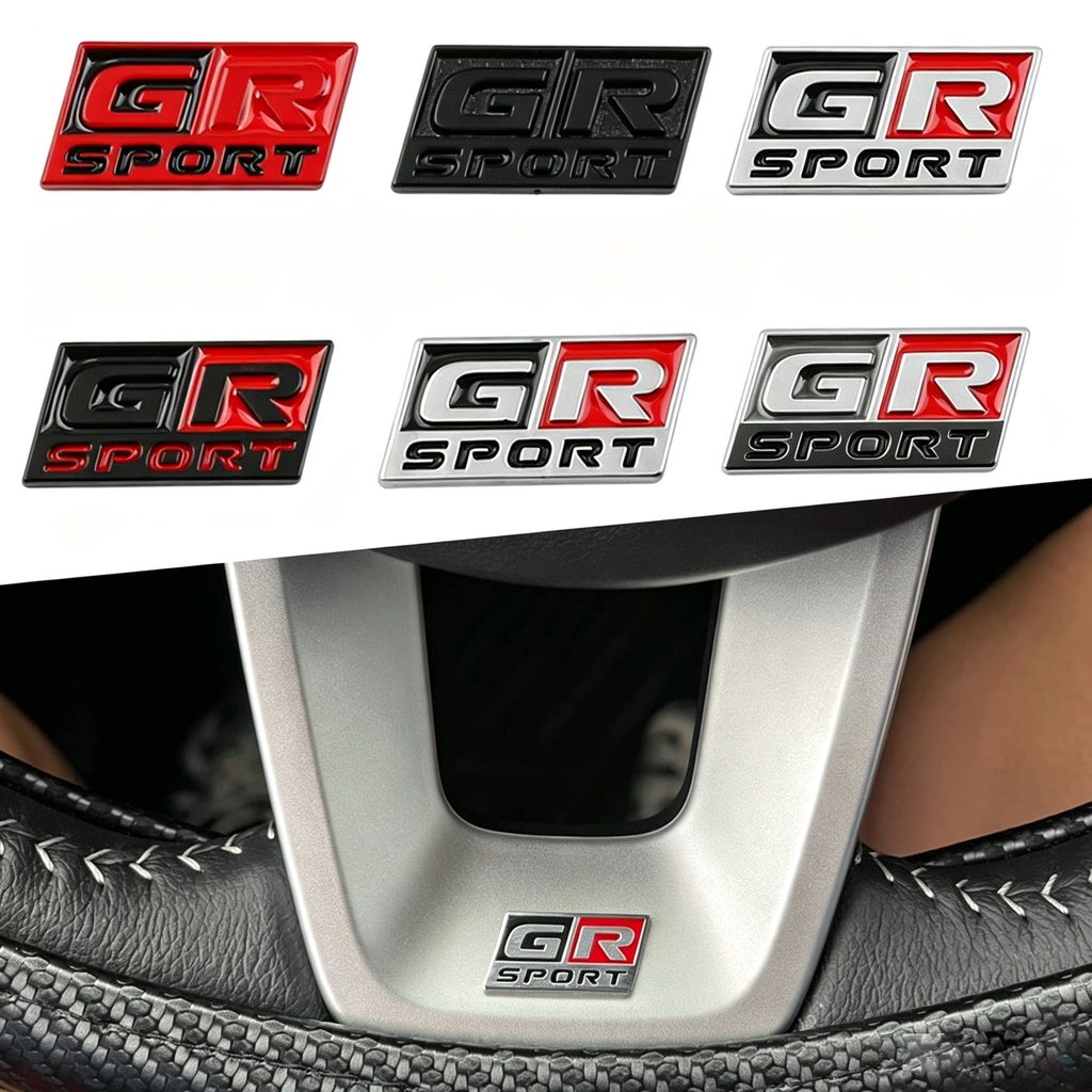 เหมาะสําหรับโลโก้รถดัดแปลง TOYOTA GR GR SPORT TOYOTA ป้ายตกแต่งพวงมาลัยภายในที่ไม่ซ้ําใคร