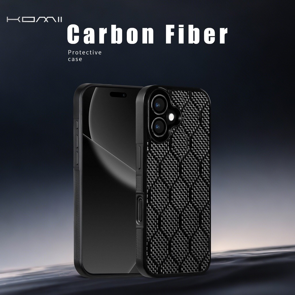 KOMII-Honeycomb คาร์บอนไฟเบอร์เคสโทรศัพท์สําหรับ iPhone 16 15 14 13 17air 15 17e 18 pro max MagneticCase