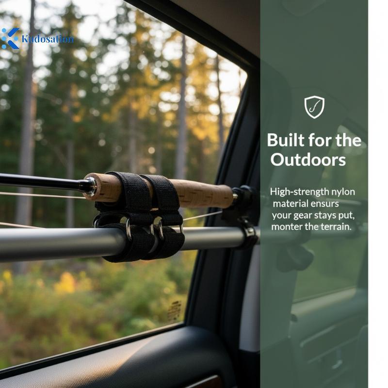 Kudosation Multi-purpose Car Rod Holder 2/4/6 ชิ้น Strong Nylon Velcro เข็มขัดรถ Bar Rod Fixing Ra ส