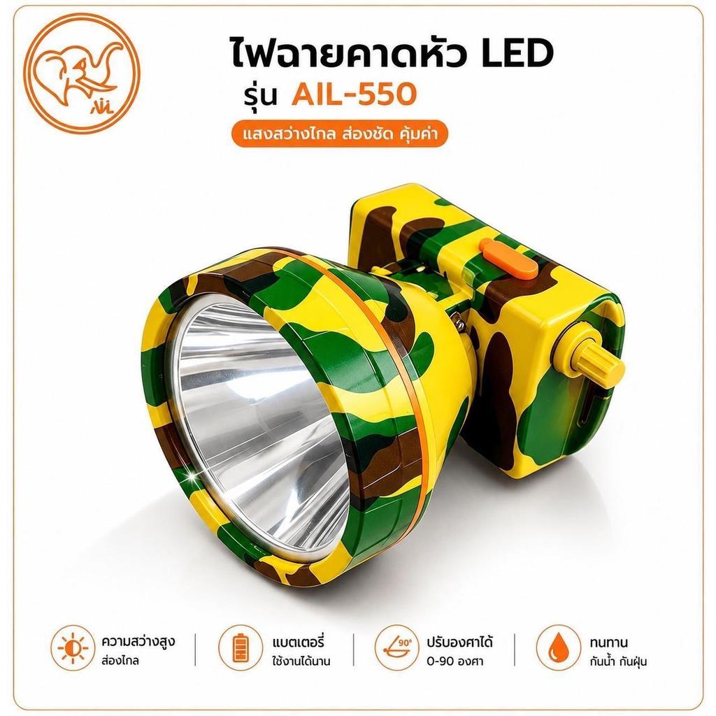 ไฟคาดหัว  ด้วยคุณสมบัติและดีไซน์ลายพราง ไฟฉายรุ่นนี้จึงเหมาะเป็นพิเศษกับกลุ่มผู้ใช้งานสายลุย #ไฟคาดหัว #ไฟฉายคาดหัว