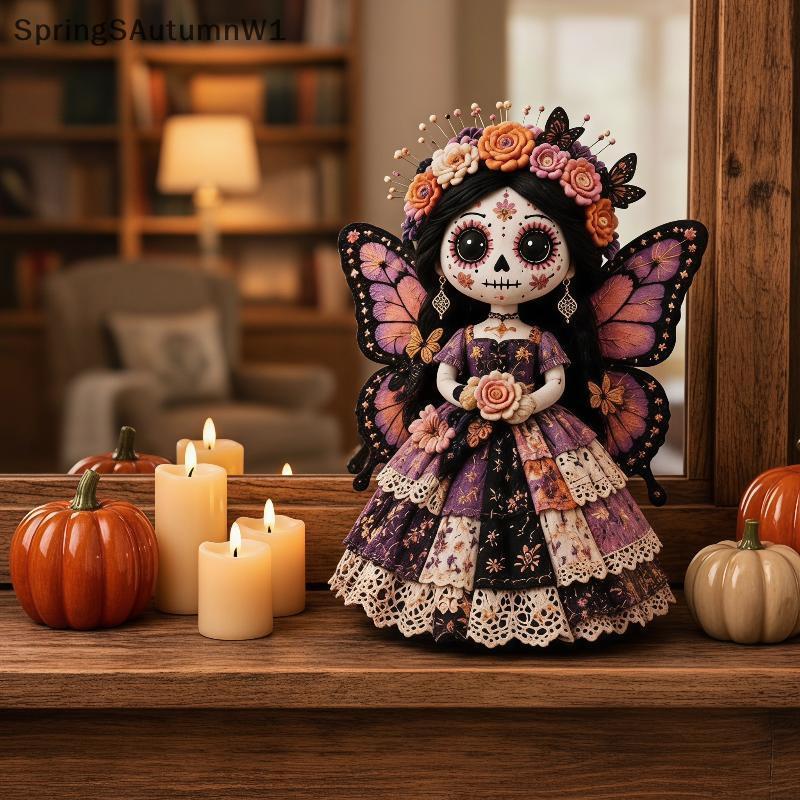 [SpringSAutumnW1] Handmade Day Of The Dead Skull Doll DIY Kit Patchwork เย็บหัตถกรรมชุดสําหรับผู้ใหญ