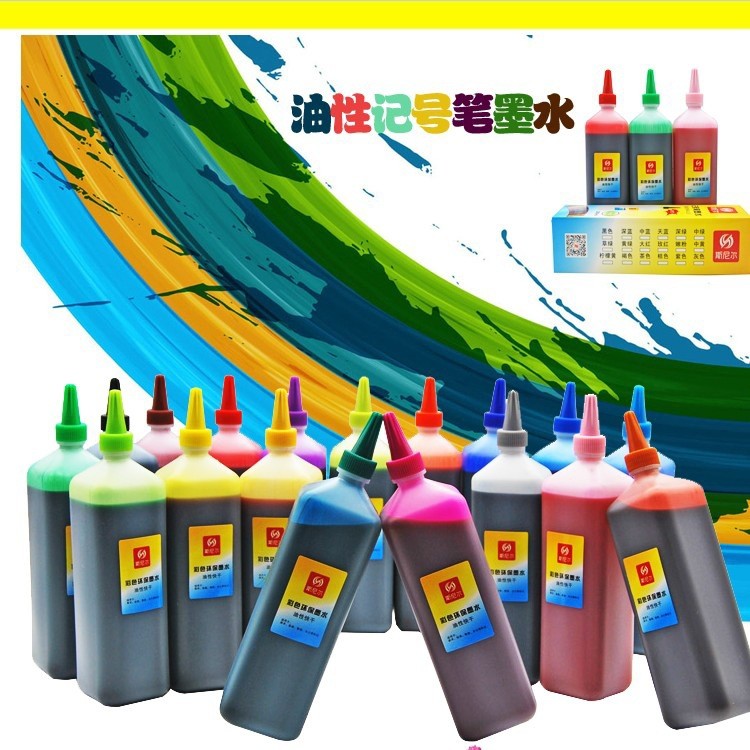 30 สี Oily Marker ปากกาหมึก 200ml Marker POP โปสเตอร์ปากกา Refill