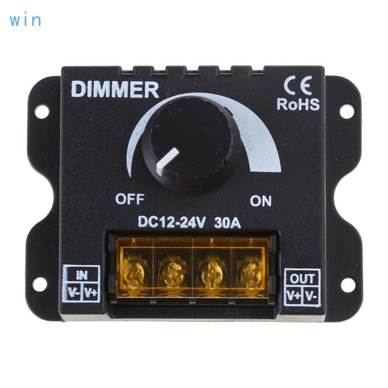Win ลูกบิดปรับความสว่างได้บนสวิตช์ Dimmer PWM Dimming Controller สําหรับ Dimmer DC 12V 24V 30A LED L