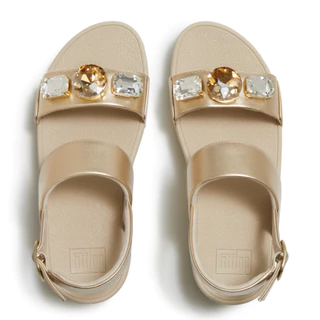 FITFLOP LULU ULTRA-JEWEL METALLIC B/S รองเท้าแตะแบบรัดส้นผู้หญิง รุ่น A5C-675 สี PLATINO