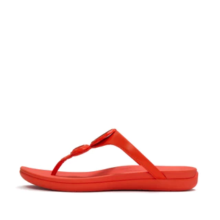 FITFLOP SOLAY GLOSSY-DISC T/P รองเท้าแตะแบบหูหนีบผู้หญิง รุ่น A5W-D49 สี CHERRY TOMATO