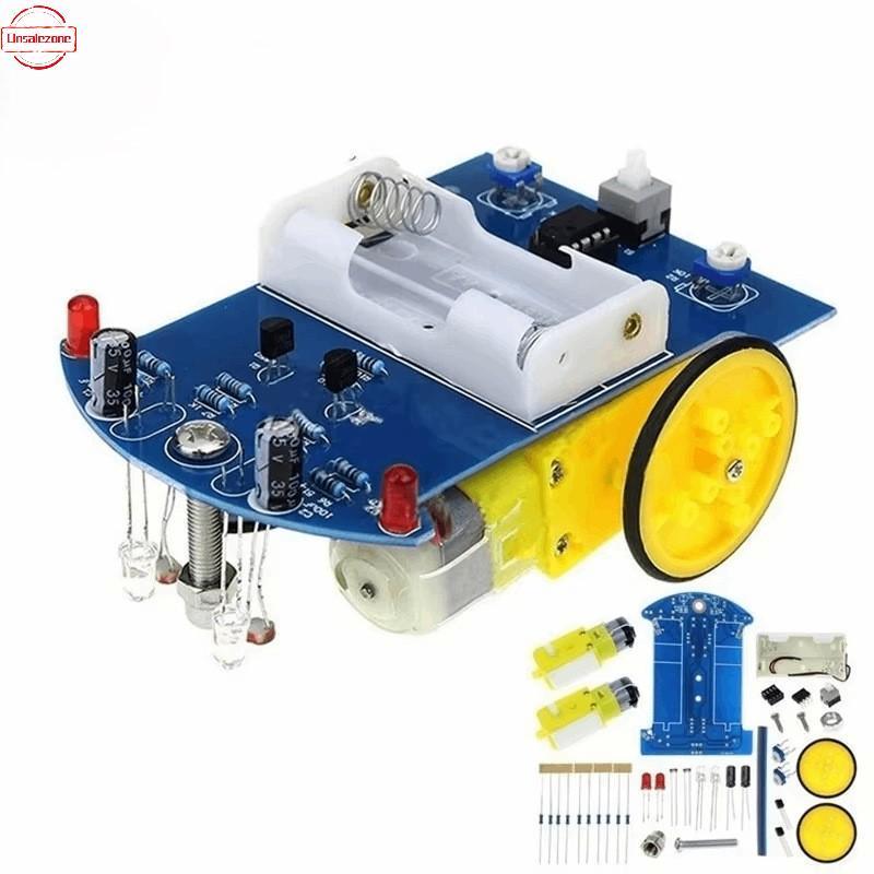 OZTH อัจฉริยะ D2-1 Line Tracking Robot Car Kit DIY สีดําสีขาว Line Recognition สําหรับเริ่มต้นการเขี