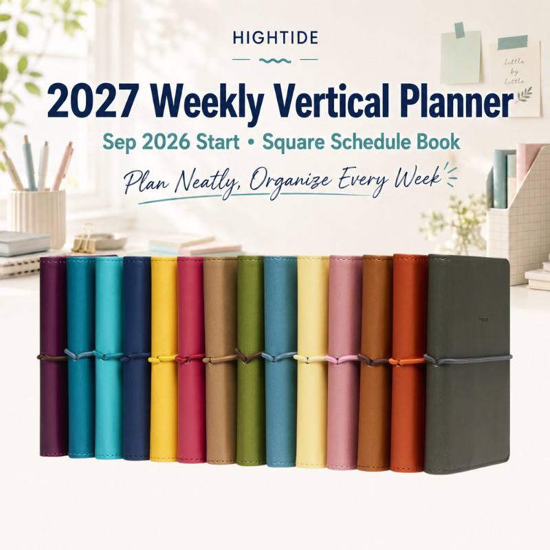 2027 Weekly Vertical Schedule Planner - A5 Square Format by Hightide/Leple in Various Colors