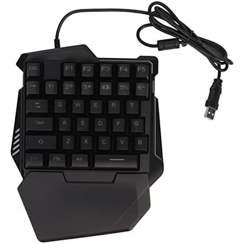 Cyrank One Handed Gaming Keyboard, 35 Keys RGB Backlit Keyboard Mechanical Gaming Keyboard Mini Wire
