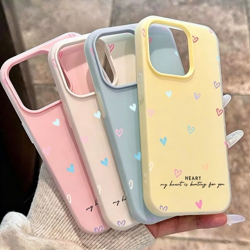กราฟฟิตีสไตล์ที่มีสีสันรักเคสโทรศัพท์สําหรับiPhone 17 Pro Max Air 16E 16 15 Pro Max 16 15 Plusปลอกน่