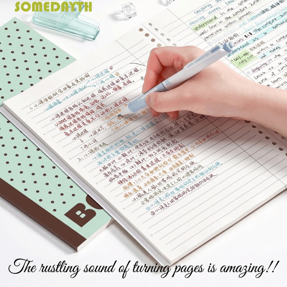 SOMEDAY 2 ชิ้น/เซ็ต B5 สมุดโน๊ตใบหลวม, Polka Dot Thin Soft Cover Lined Journal, Ins สไตล์แนวนอน Line