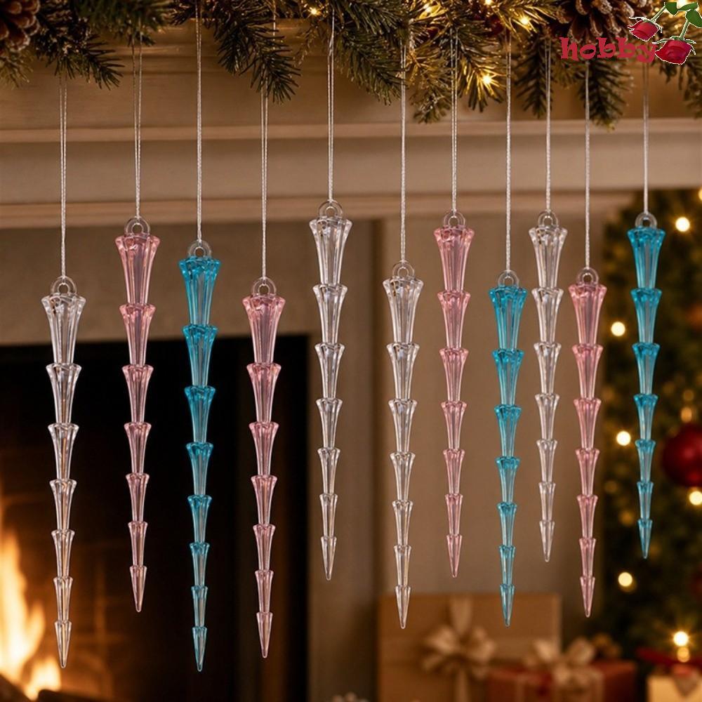 HOBBY 12 ชิ้นต้นคริสต์มาส Icicle ตกแต่ง,โปร่งใสที่สมจริงอะคริลิค Icicle คริสต์มาสเครื่องประดับ,ปลอม 
