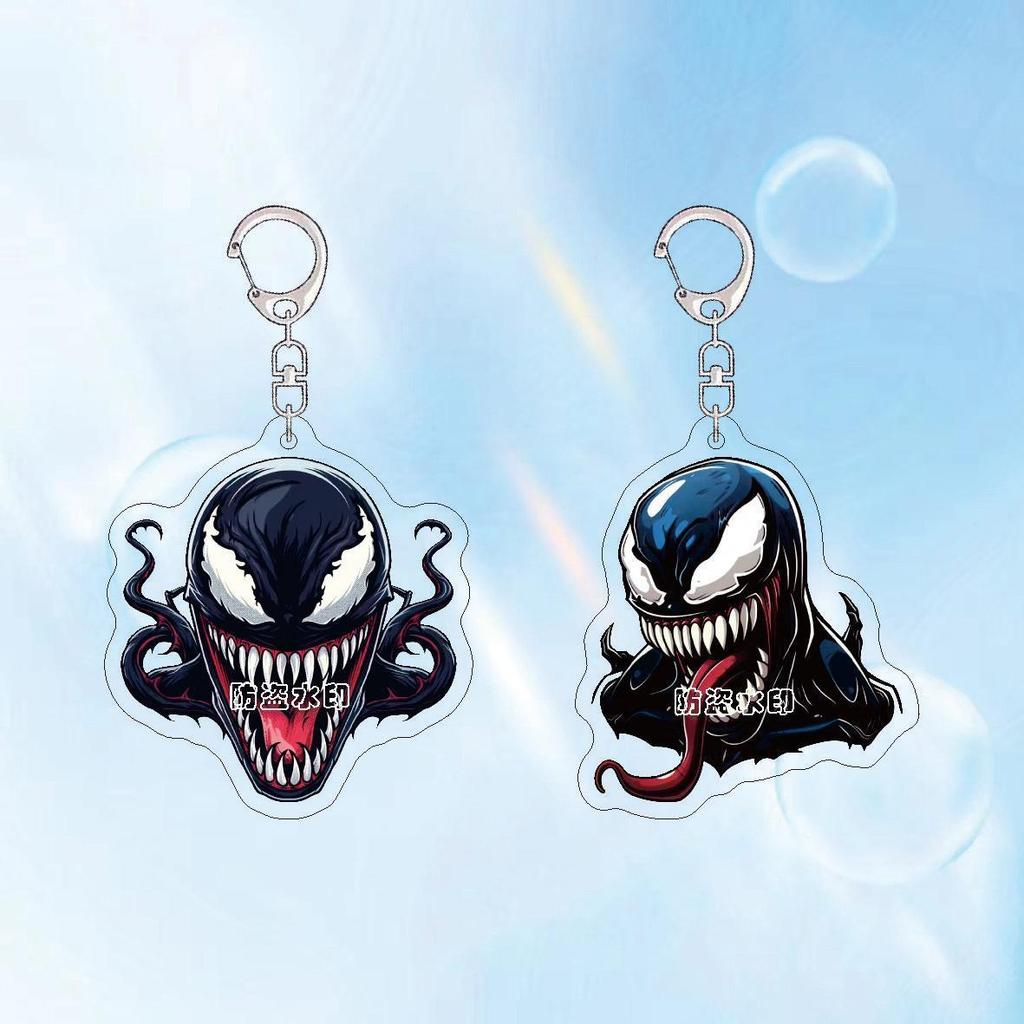 พวงกุญแจอนิเมะผู้หญิง Venom The Last Dance พวงกุญแจอะคริลิค man แหวนกุญแจการ์ตูน จี้เครื่องประดับ ขอ