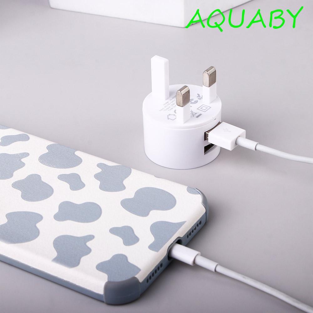 เครื่องชาร์จโทรศัพท์มือถือ AQUABY US Universal Dual USB Quick Charge Travel Charger Charger Adapter 