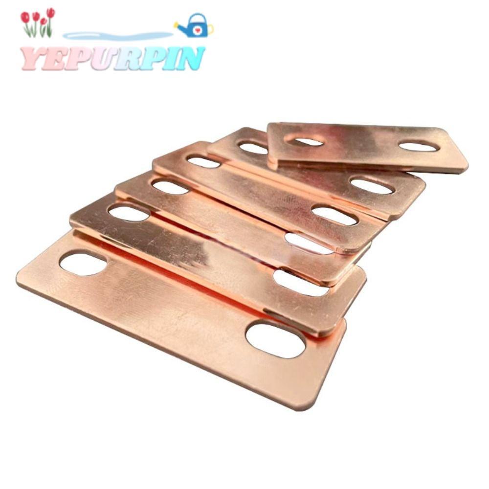 YEPURPIN แบตเตอรี่ Busbar, แบนสีแดงทองแดงบาร์รถบัส Connector, M6 สกรูรูสีแดงทองแดง Pickling Busbar L