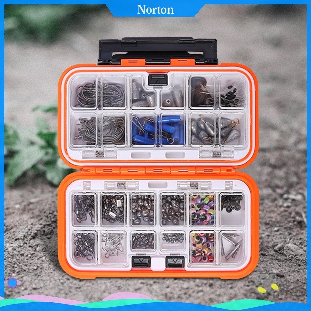 ❦HW อุปกรณ์ตกปลาชุด 238 ชิ้นพร้อมกล่องชุดหมุนตะขอ Sinkers สําหรับชาย 238 ชิ้นอุปกรณ์ตกปลาครบชุด