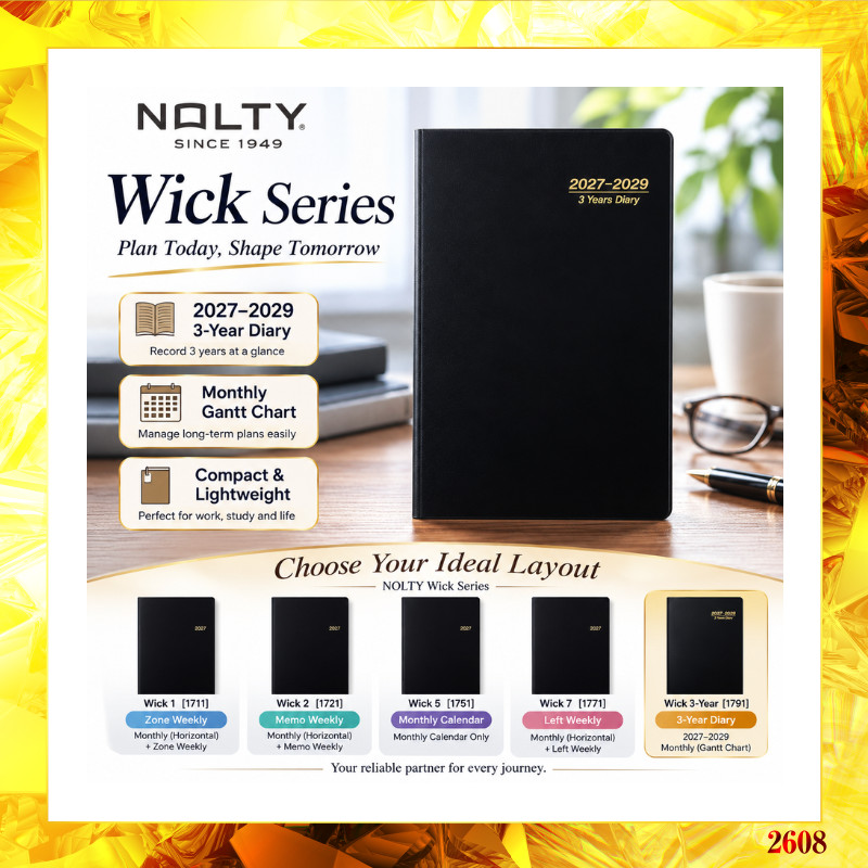[NOLTY] Wick Series 2027 Planner & 3-Year Diary, Black 5Variation