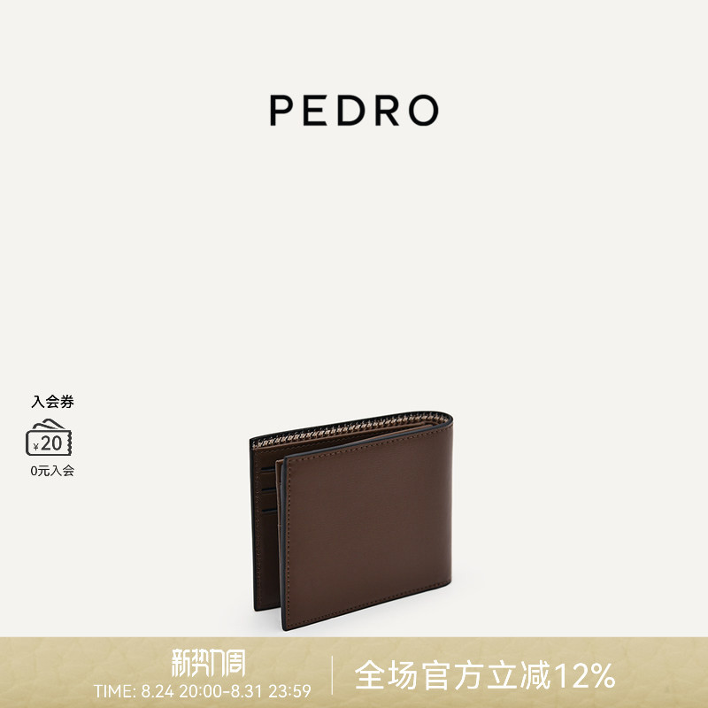 PEDRO Cowhide Wallet Photo Slot ธุรกิจ Multi-Card Slot กระเป๋าสตางค์สั้นของขวัญวันเกิด PM4-16500071