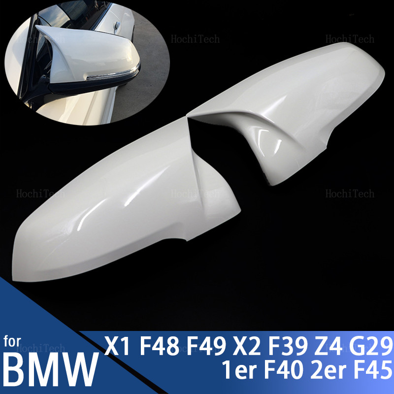 รูปแบบคาร์บอนไฟเบอร์สีดําสีขาวด้านข้างปีกกระจกสําหรับ BMW F44 F40 G29 x1 F48 F49 2019-2023 X2 F39 To