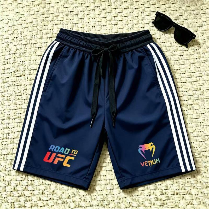 [Summer] Men's Quick-Drying Sports Shorts Ufc Fighting Boxing Shorts Training Breathable Three-Bar S