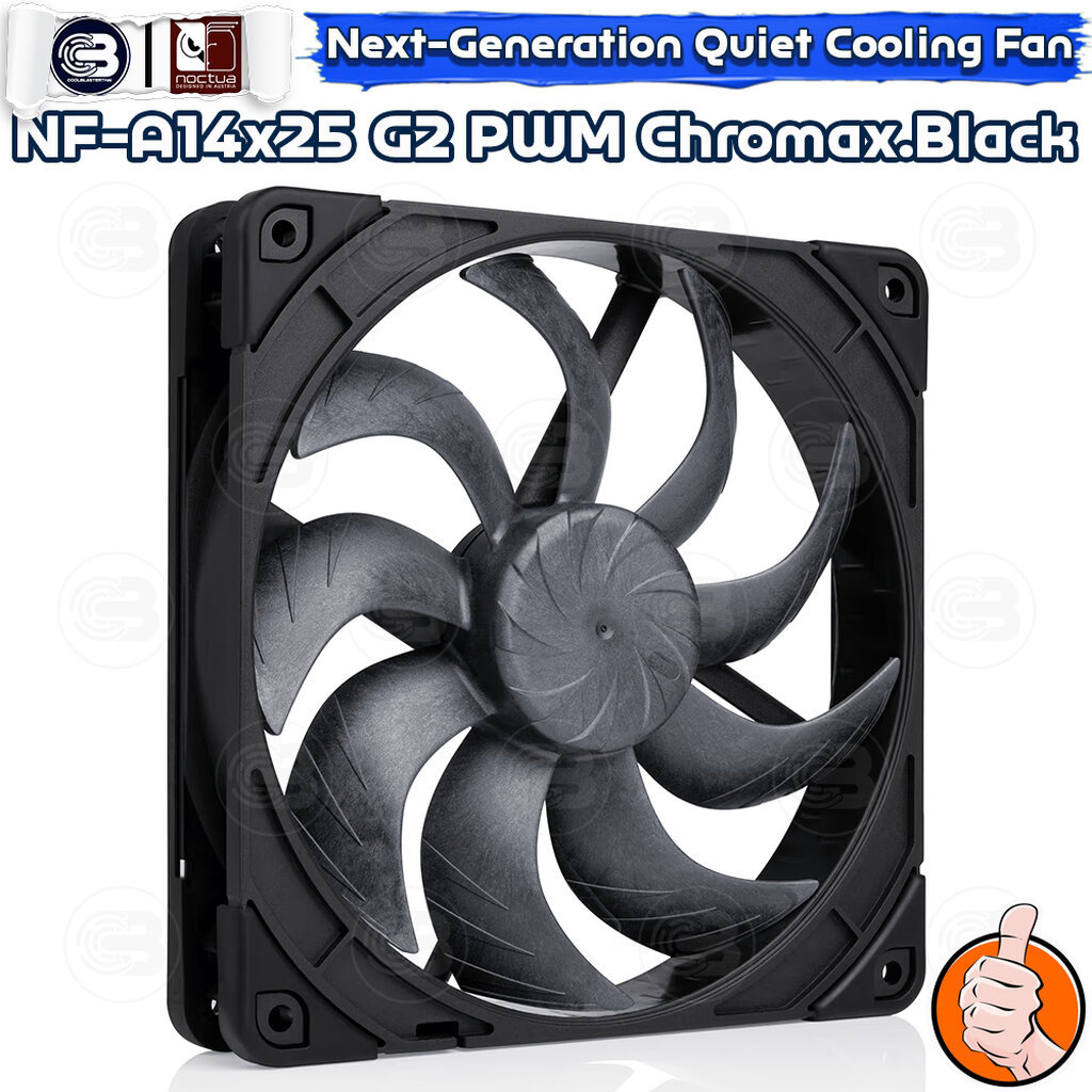 [CoolBlasterThai] NOCTUA NF-A14x25 G2 PWM Chromax.Black PC Fan Case (size 140 mm.) ประกัน 6 ปี