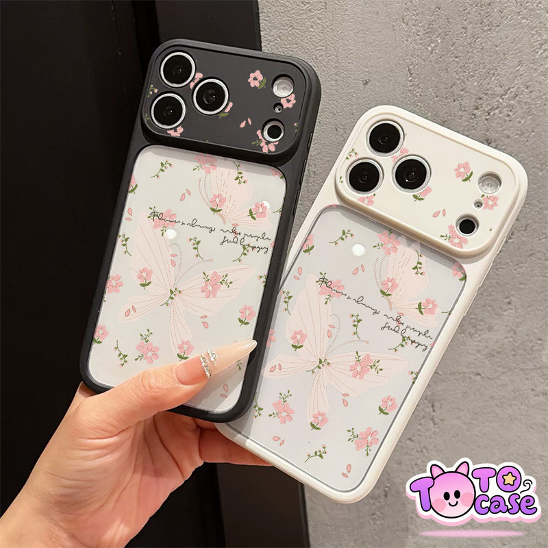 เคสโทรศัพท์ลายดอกไม้สีชมพูและ เคสไอโฟน17 IPhone 16 15 13 12 11 14 Pro Max 15 14 16 Plus Air 17 16 15 14 12 13 11 Pro