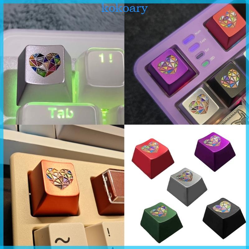 KOK Original Profile Aluminium Alloy Keycap สําหรับนักเล่นเกมและปลายแขนลายหัวใจสีสันสดใส