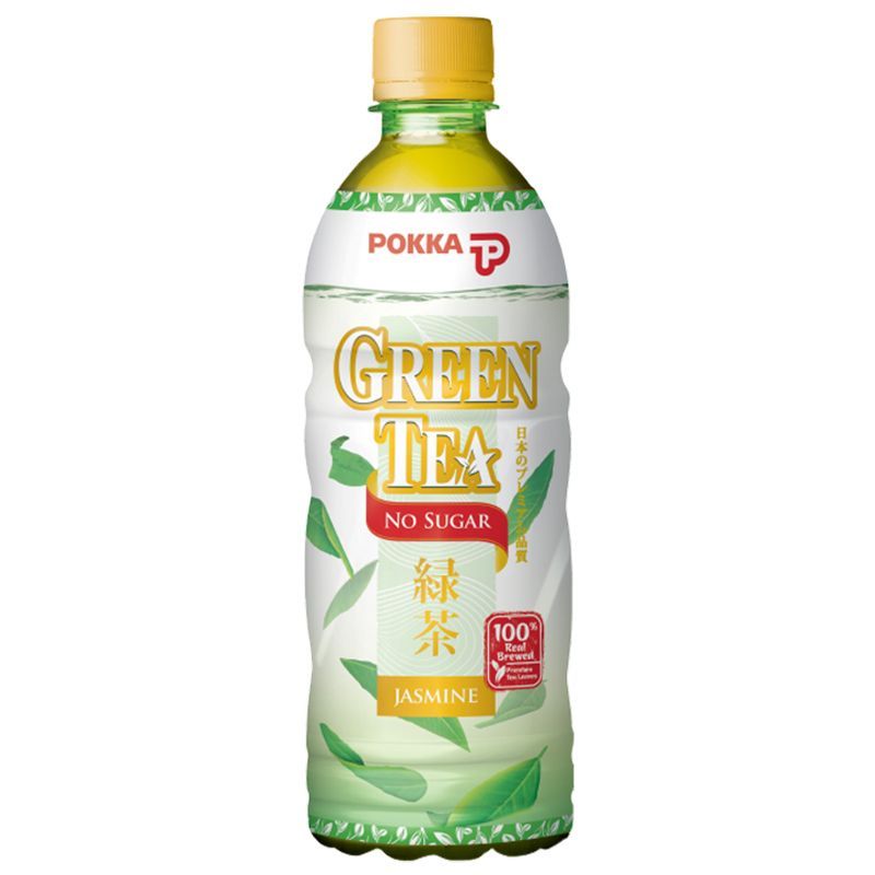 พอคคาชาเขียวพร้อมดื่มกลิ่นมะลิปราศจากน้ำตาล 500มล. Pokka Jasmine Green Tea No Sugar 500ml. [บาร์โค้ด 8888196902610]
