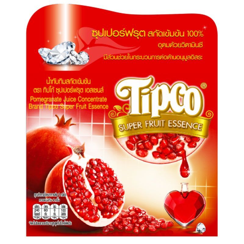 ทิปโก้ซุปเปอร์ฟรุตเอสเซนส์น้ำทับทิมสกัดเข้มข้น 110มล แพค 4 Tipco Pomegranate Extract110x4 [บาร์โค้ด 8851013790929]