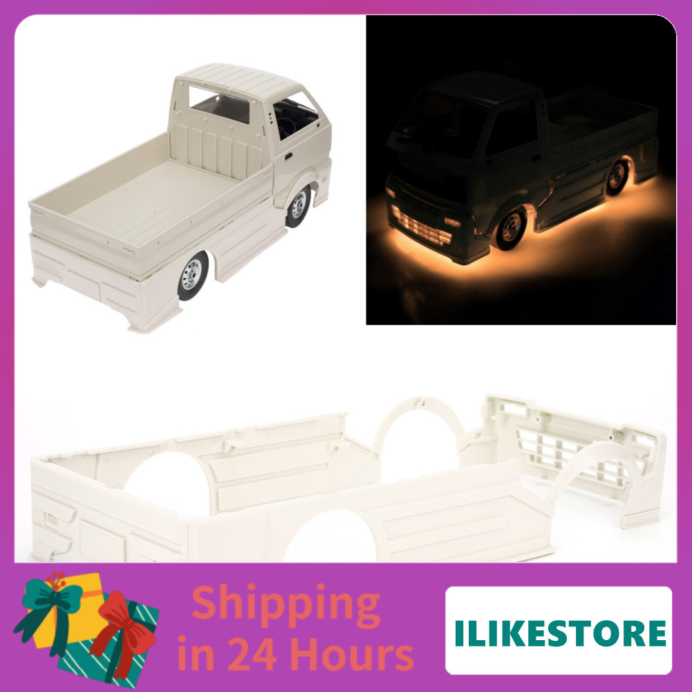 Ilikestore Tbest RC Wide Body Kit ฝาครอบพลาสติกขนาดใหญ่ล้อมรอบพร้อมไฟ LED สำหรับรถบรรทุก WPL D12 (สี