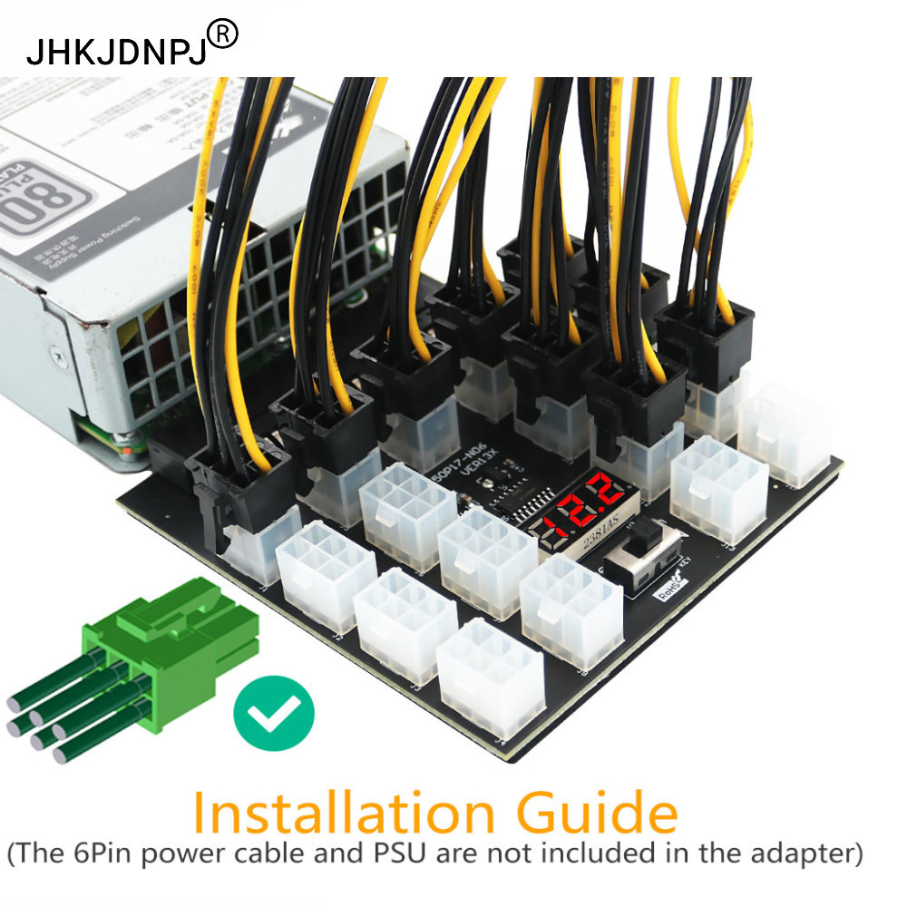 ATX 17x 6Pin 12V แหล่งจ่ายไฟ Breakout Board Adapter Converter