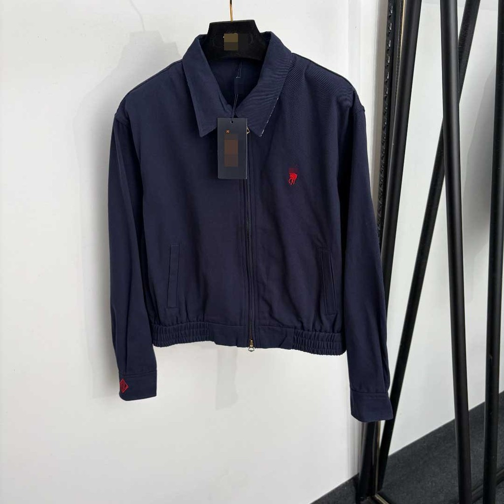 95QL RL* Women's New Polo Embroidered Turn-down Collar Long Sleeve Zipper Casual Relaxed Denim Jacke