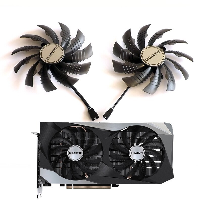 Gigabyte RTX3050 WINDFORCE OC8G GTX1650 GAMING พัดลมการ์ดกราฟิกเส้นผ่านศูนย์กลาง 9.5 ซม.