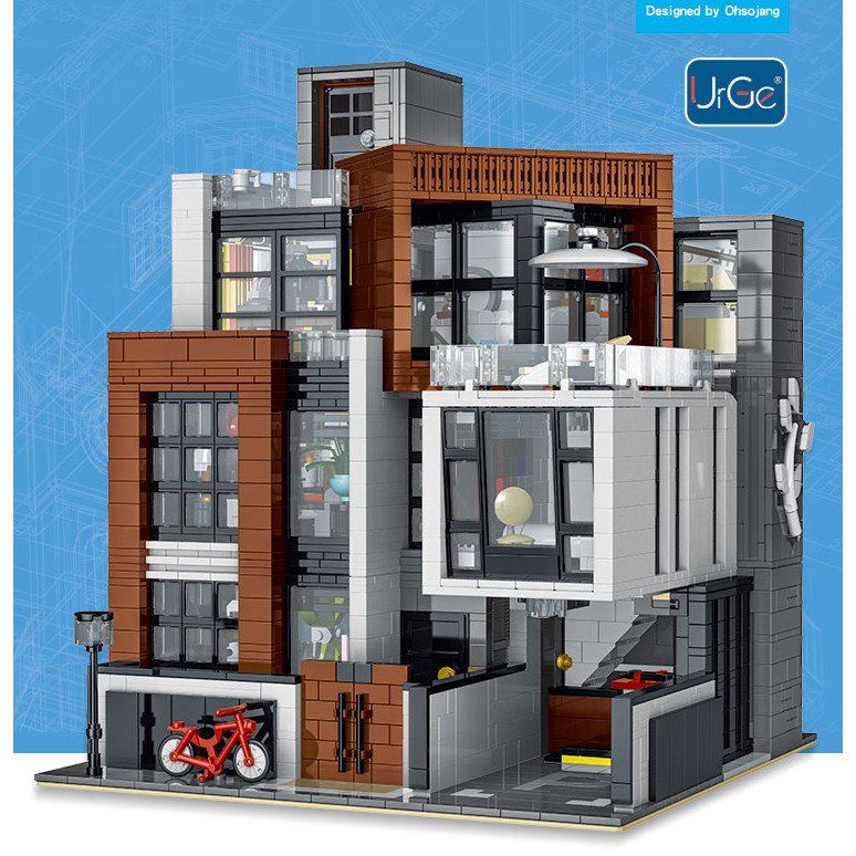Mork 10204 DIY บล็อกตัวต่อพลาสติกของเล่น Villa Series Garden Coffee House สําหรับเด็กอายุ 5 ถึง 7 ขอ
