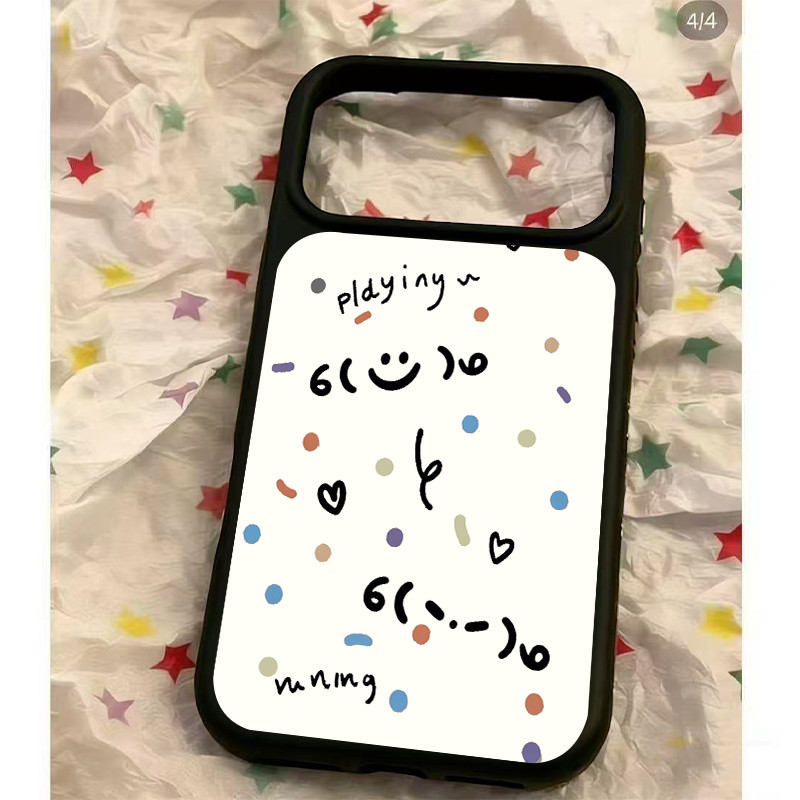 Smiley Symbol VIVOv70/v80/x300fe/x200fe เคสโทรศัพท์ v40|30|29 กรอบสีดํา X300|X200|X1 X1