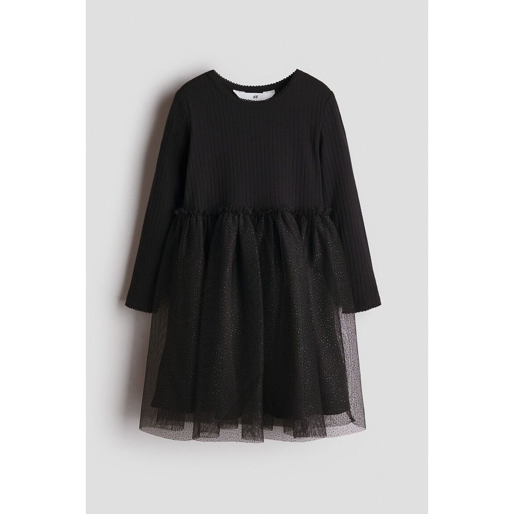 H&M(เอชแอนด์เอ็ม) เดรสแขนยาวกระโปรงผ้าตาข่าย เด็กหญิง 1343736_1