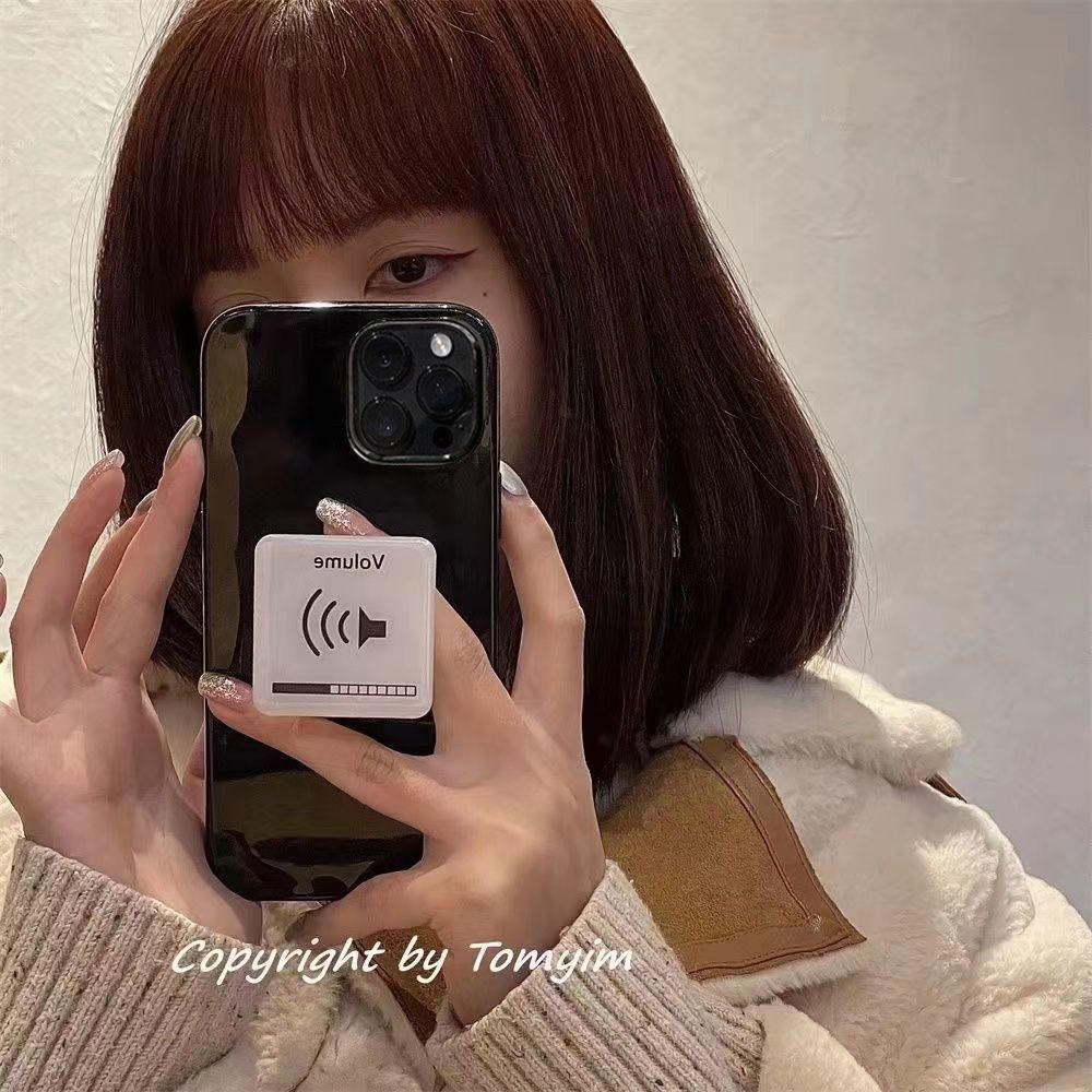 Phone Phone Case Volume Bracket Apple 15/14/13/12/11/x/xs/xr/6s/7P/8plus เคสโทรศัพท์สีดํามันวาว