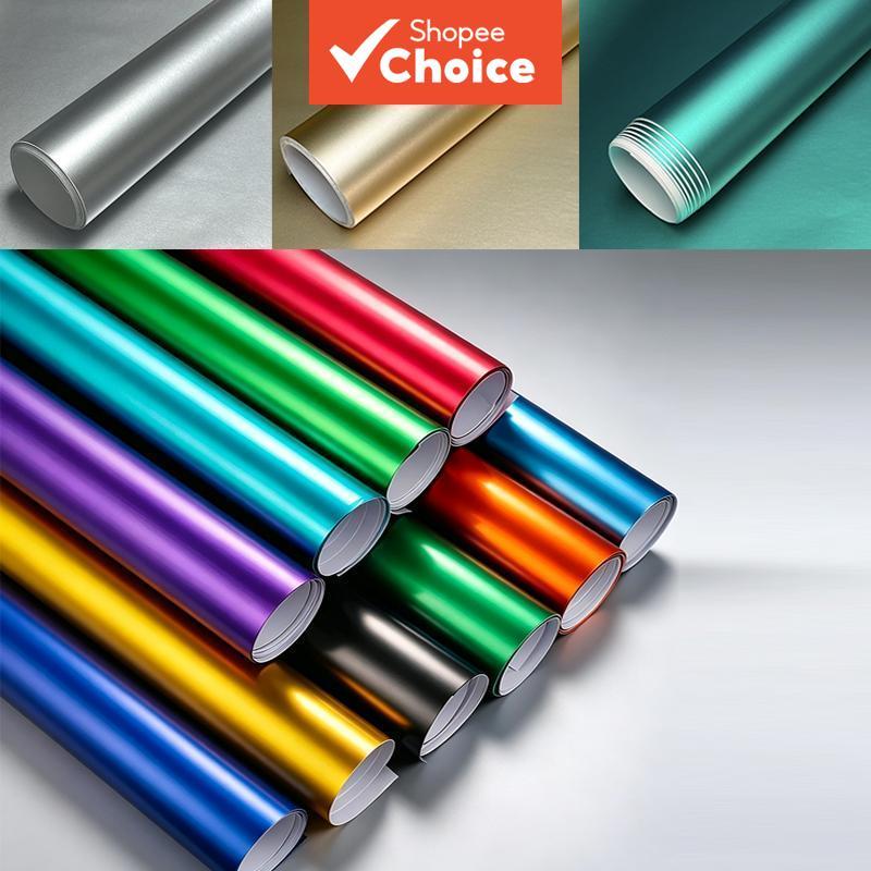 Matte Chrome Metallic Vinyl Wrap Film Self Adhesive ฟอยล์ยานยนต์