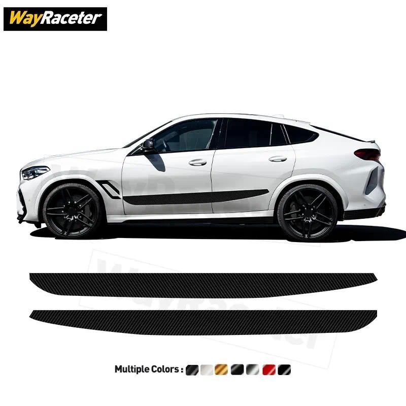 คาร์บอนไฟเบอร์ไวนิลประตูด้านข้างสติกเกอร์สําหรับ BMW X6 2020 G06 2025 2024 M60i X6M F96 การแข่งขัน 2
