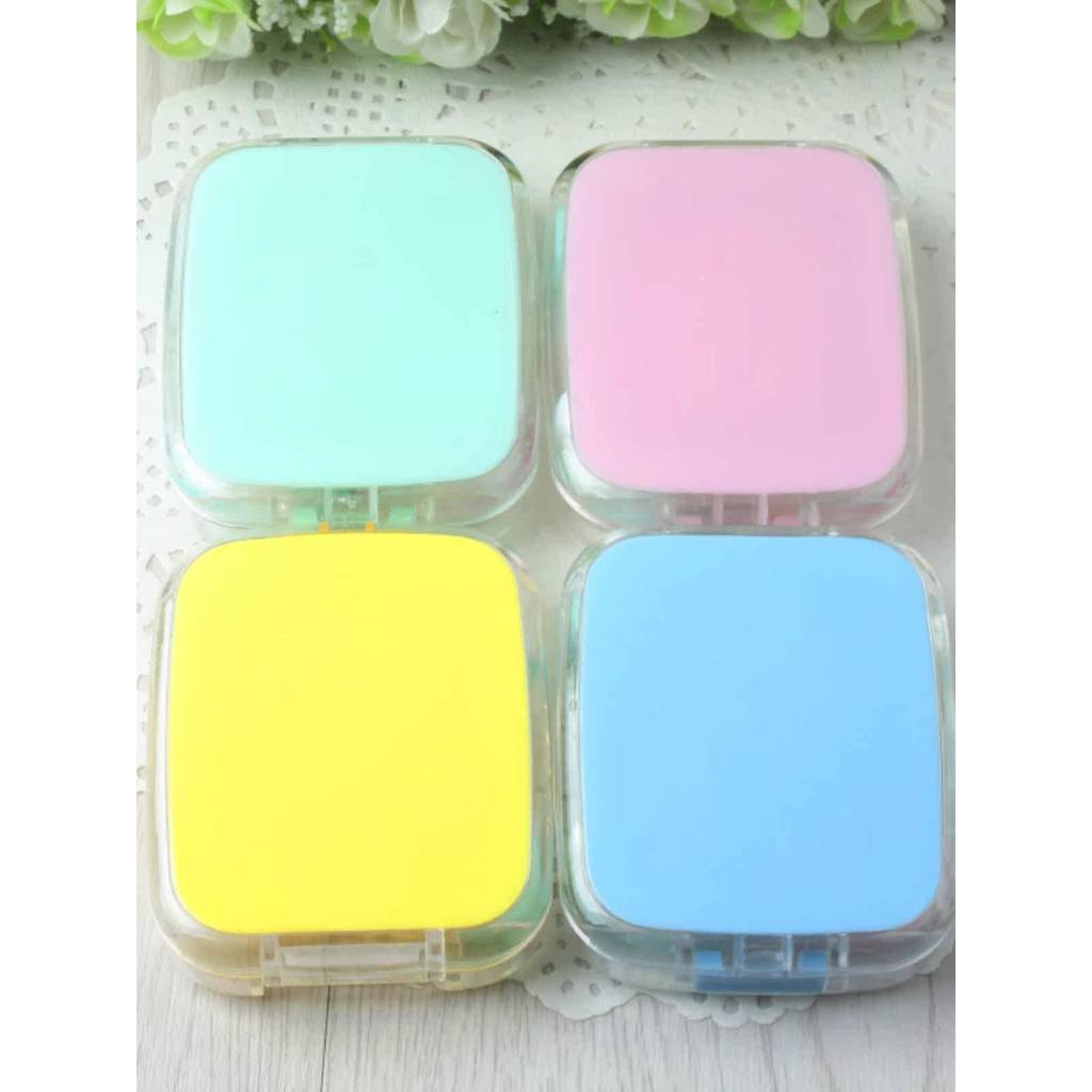 ตลับคอนแทคเลนส์ ใหม่ DIY กล่องคอนแทคเลนส์เคลือบเงากล่องดูแลคอนแทคเลนส์เครื่องสำอาง